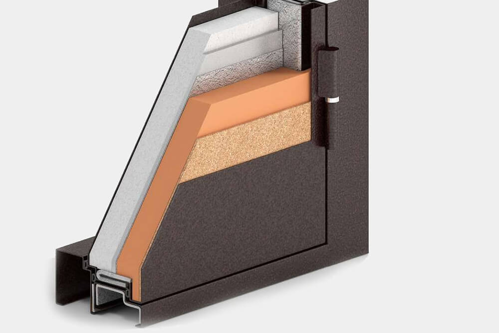 Дверь с терморазрывом в разрезе